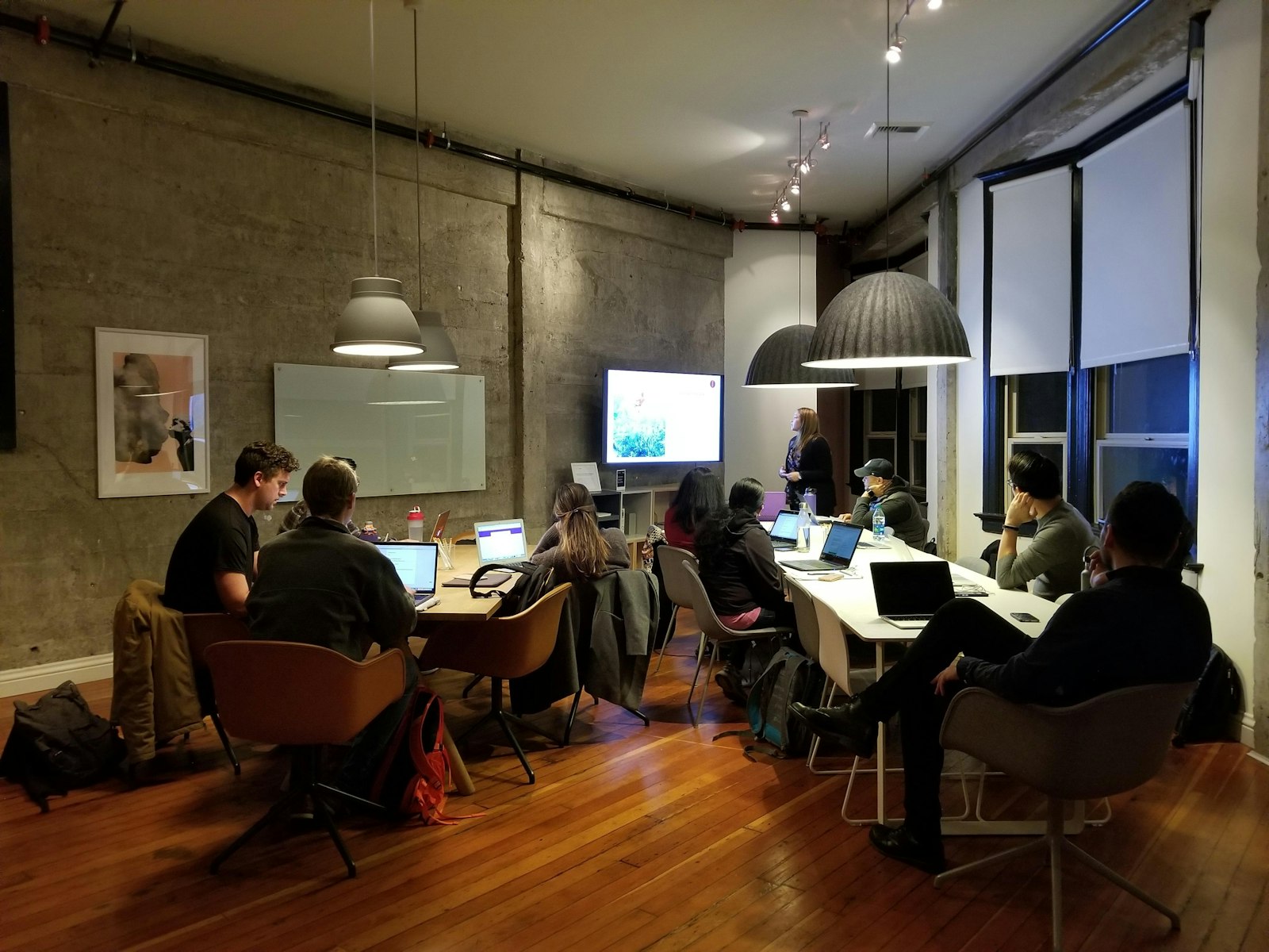 Adults in a live learning session